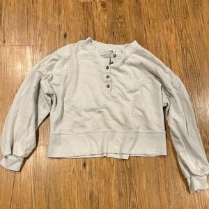 Z Supply Light Gray Henley Sweatshirt